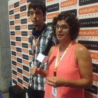 Equipo ganador del hackathon de periodistas del Euskal Encounter