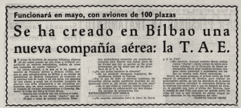 creación de Transportes Aéreos y enlaces