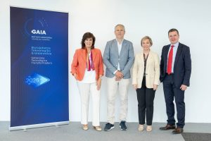 asamblea Gaia 2026 (Elena Zarraga, Andoitz Korta, la diputada Ainara Basurko y Tomás Iriondo)
