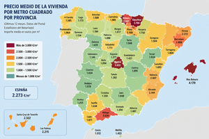 mapa de precios de vivienda por provincias