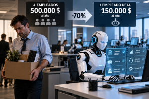 robots sustituyendo a trabajadores humanos
