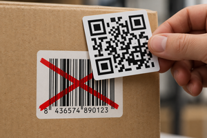 Sustitución de código de barras por QR